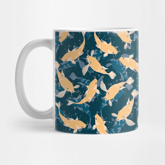 Yellow and Blue Koi Fish Pattern by TMBTM